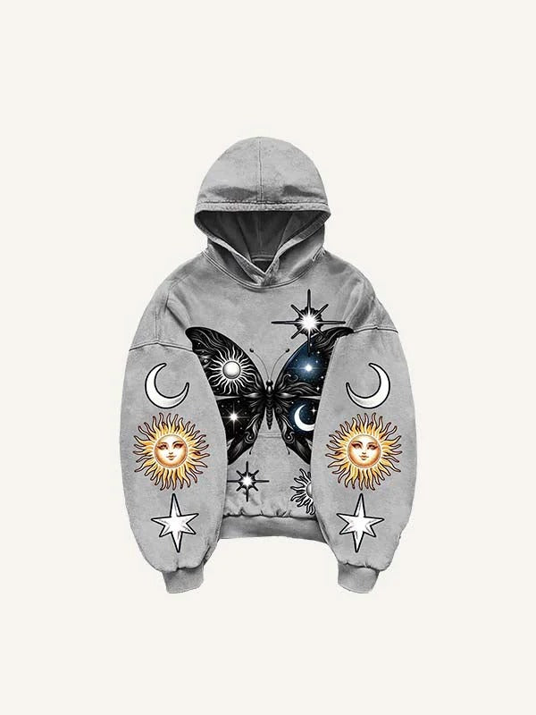 Loose Long Sleeved Casual Retro Hooded Sweatshirt