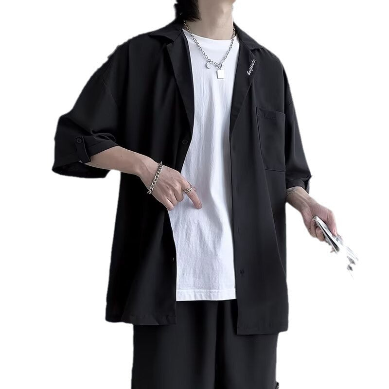 Mens Casual Shirt And Shorts TwoPiece Set