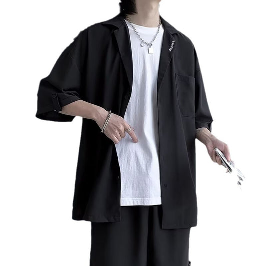 Mens Casual Shirt And Shorts TwoPiece Set