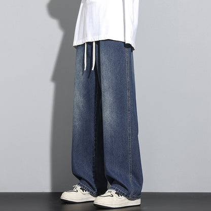 Mens Relaxed Wide Leg Minimalist And Comfortable Jeans