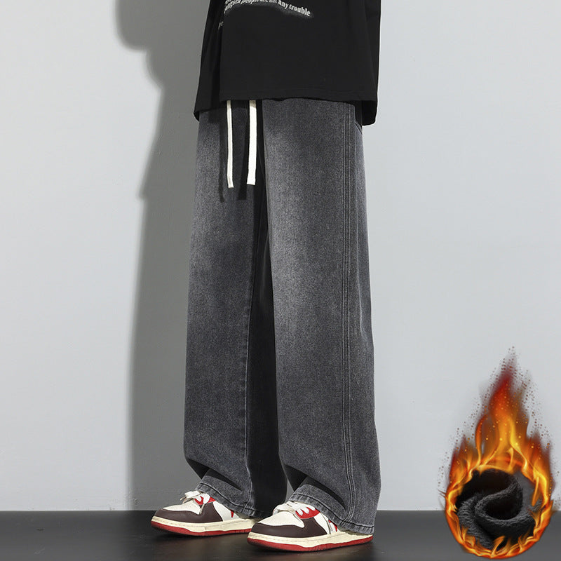 Mens Relaxed Wide Leg Minimalist And Comfortable Jeans